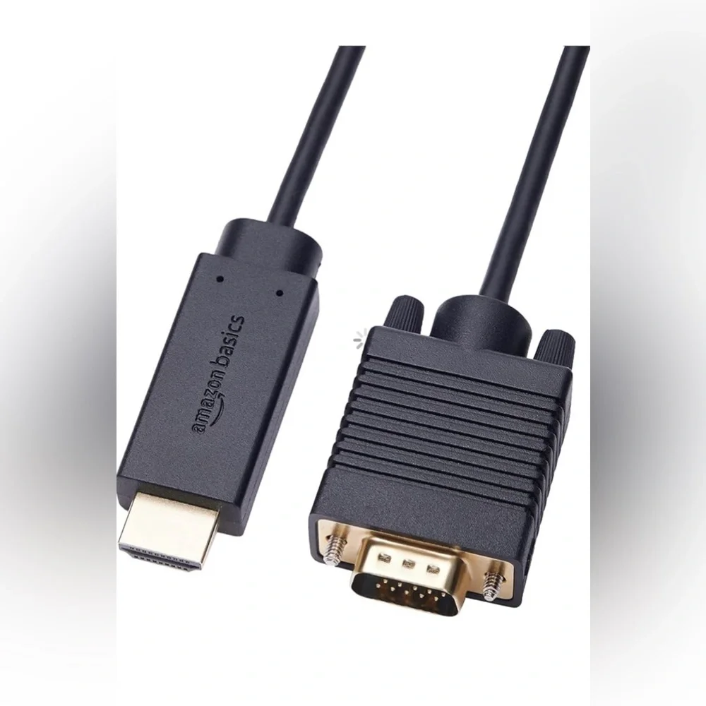 Amazon Basics Uni-Directional HDMI to VGA Cable, Gold-Plated, 6 Feet, Black